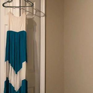 Strapless chevron maxi